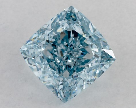 IGI 0.90 Carat Fancy Vivid Blue-VS2 Cushion Modified Cut Lab-Grown Diamond